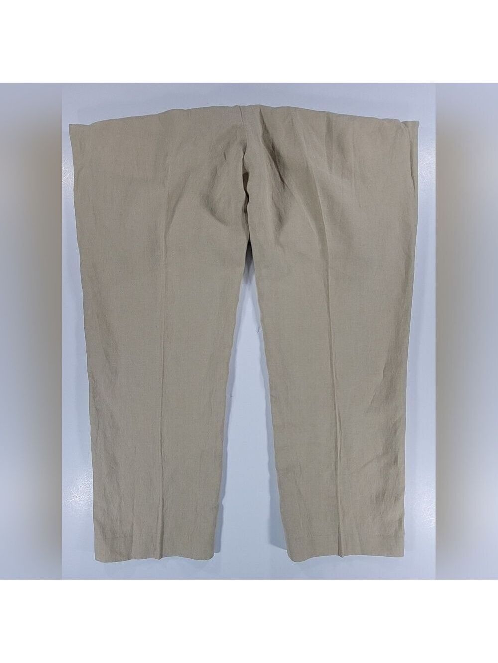 Vintage Polo Ralph Lauren Linen Silk Pants Tan Beige Mens 38x30 Flat Front Chino - Picture 7 of 12
